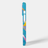 Veelkleurige confetti achtergrond op blauw Case-Mate iPhone case (Achterkant / Links)