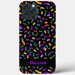 veelkleurige confetti zwart Case-Mate iPhone case