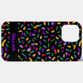 veelkleurige confetti zwart Case-Mate iPhone case (Achterkant (horizontaal))
