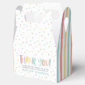 Veelkleurige dank u spot streep gunst bedankdoosjes (Geopend)
