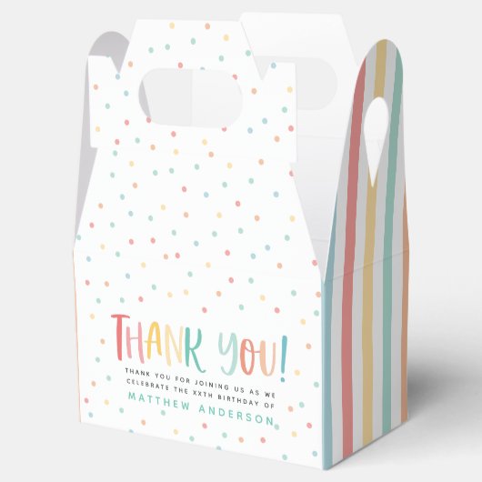 Veelkleurige dank u spot streep gunst bedankdoosjes (Geopend)