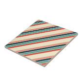 Veelkleurige diagonale strepen ontwerp tegeltje (Zijkant)