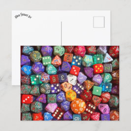 veelkleurige dobbelsteen briefkaart