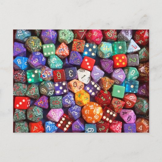 veelkleurige dobbelsteen briefkaart (Voorkant)