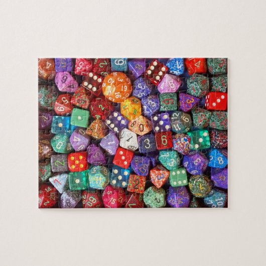 veelkleurige dobbelsteen legpuzzel (Horizontaal)