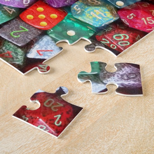 veelkleurige dobbelsteen legpuzzel (Zijkant)