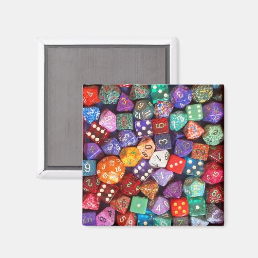 veelkleurige dobbelsteen magneet (Voorkant / Achterkant)