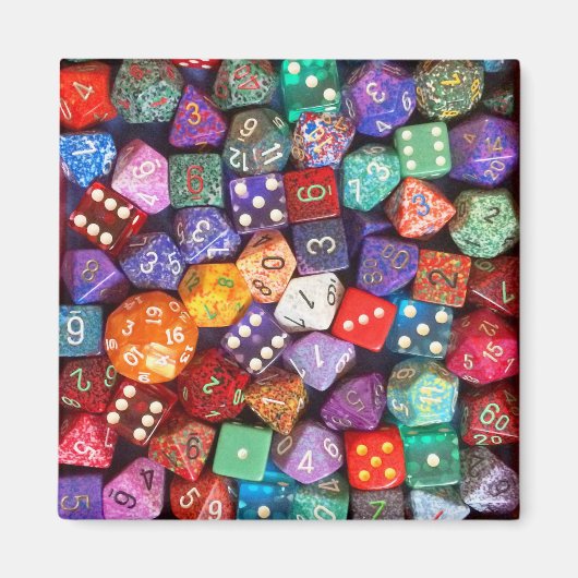 veelkleurige dobbelsteen magneet (Voorkant)