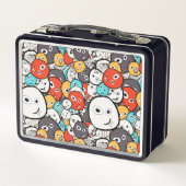 Veelkleurige doedel monster gezichten (Achterkant)