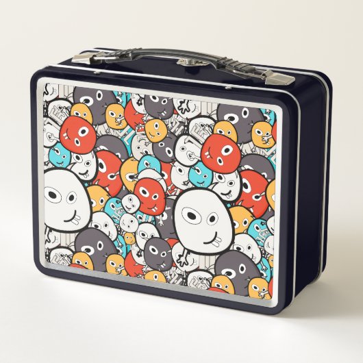 Veelkleurige doedel monster gezichten (Achterkant)