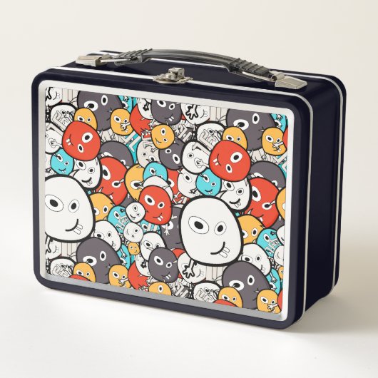 Veelkleurige doedel monster gezichten (Voorkant)