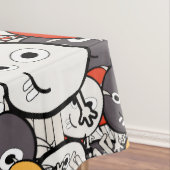 Veelkleurige doedel monster gezichten tafelkleed (Voorbeeld)