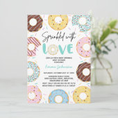 Veelkleurige Donuts Baby Sprinkle Baby shower Kaart (Staand voorkant)