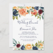 Veelkleurige Elegante Bloemen Bruiloft Brunch Kaart (Voorkant)