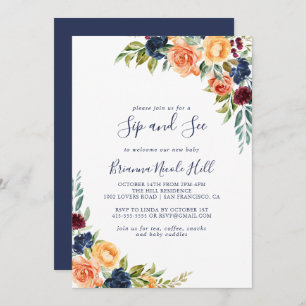 Veelkleurige Elegante Bloemen Sip en See Kaart