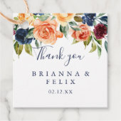 Veelkleurige Elegante Bloemenbruiloft Bedankjes Labels (Voorkant)