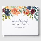Veelkleurige Elegante Bloemenbruiloft Gastenboek (Voorkant)