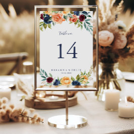 Veelkleurige Elegante Bloemenbruiloft Kaart