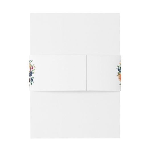 Veelkleurige Elegante Bloemenbruiloft Uitnodigingen Wikkel (Achterkant Voorbeeld)