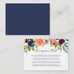 Veelkleurige Elegante Floral Honeymoon Wish Informatiekaartje<br><div class="desc">Deze veelkleurige elegante bloemenhuwelijksreis wenskaart is perfect voor een eenvoudige bruiloft. Het ontwerp is voorzien van netjes handgetekende boeketten van roze,  blos,  geel,  bordeaux,  rood,  indigo bloemen en groen blad,  inspirerend natuurlijke schoonheid.</div>