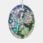 Veelkleurige Engel Glas in lood Venster Ornament (Voorkant Rechts)