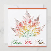 Veelkleurige esdoornblad Save the Date aankondigin (Voorkant)
