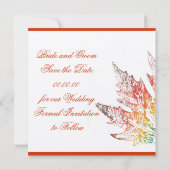 Veelkleurige esdoornblad Save the Date aankondigin (Achterkant)