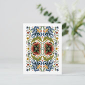 Veelkleurige Estse volkskunst bloemenpatroon Briefkaart (Staand voorkant)