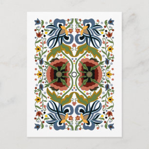 Veelkleurige Estse volkskunst bloemenpatroon Briefkaart