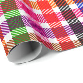 Veelkleurige Flanel Twill Plaid Tartan op wit Cadeaupapier (Rol Hoek)