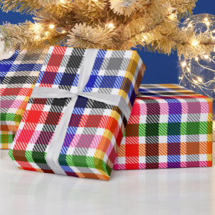 Veelkleurige Flanel Twill Plaid Tartan op wit Cadeaupapier