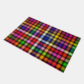 Veelkleurige Flanel Twill Plaid Tartan op zwart Deurmat (Schuin)