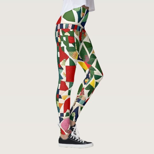 Veelkleurige folk patroon leggings (Rechts)