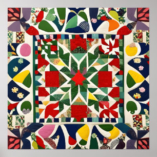 Veelkleurige folk patroon poster