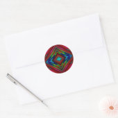 ~  veelkleurige fractal ~ ronde sticker (Envelop)