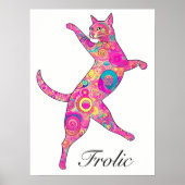 Veelkleurige frolicking cat poster (Voorkant)