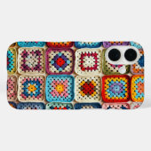 Veelkleurige gehaakte Granny Square Quilt Case-Mate iPhone Case (Achterkant (horizontaal))