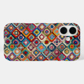 Veelkleurige gehaakte Granny Square Quilt Case-Mate iPhone Case (Achterkant (horizontaal))