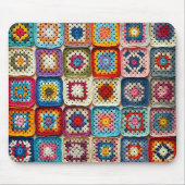 Veelkleurige gehaakte Granny Square Quilt Muismat (Voorkant)