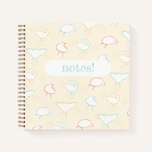 Veelkleurige Gekke Vogelspiraal Notitieboek (Voorkant)