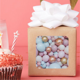 Veelkleurige gelukkige verjaardagsballonnen vierkante sticker