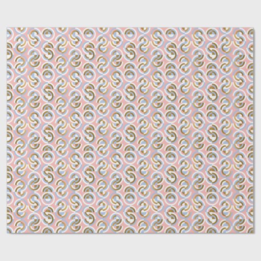 Veelkleurige geometrisch: Abstracte halve cirkel Cadeaupapier (Vlak)