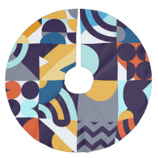 Veelkleurige Geometrisch: Primitieve Shapes Fusion Kerstboom Rok