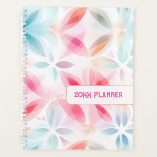 Veelkleurige geometrische bloemen planner (Voorkant)