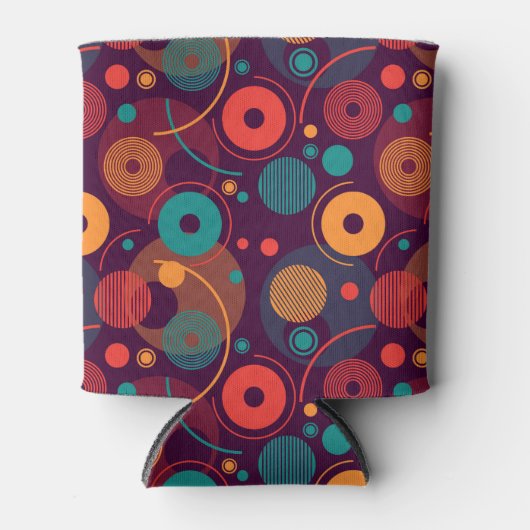 Veelkleurige geometrische vormen patroon blikjeskoeler (Voorkant)