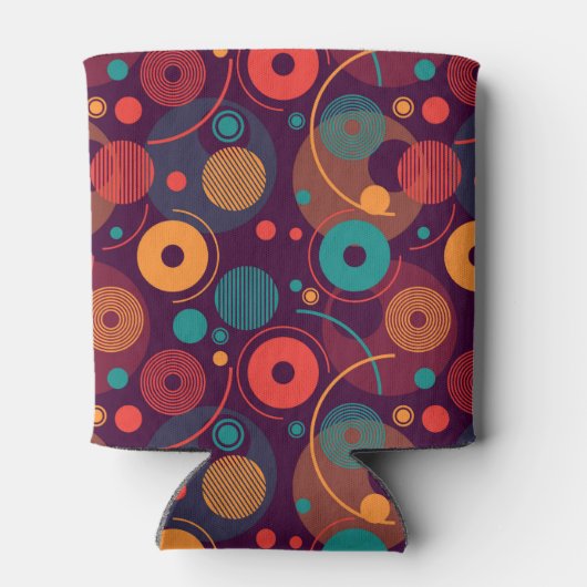 Veelkleurige geometrische vormen patroon blikjeskoeler (Achterkant)