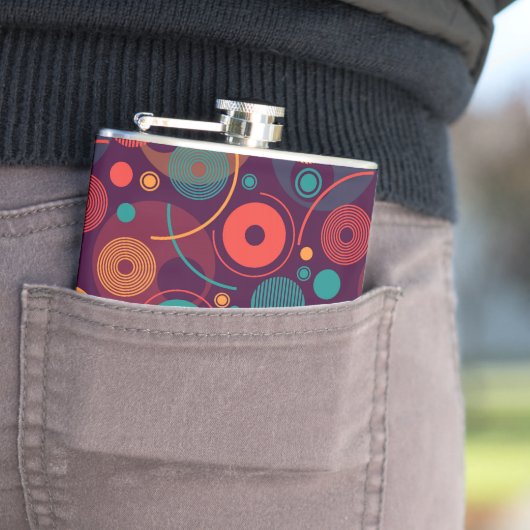 Veelkleurige geometrische vormen patroon heupfles (Voorbeeld)