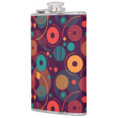 Veelkleurige geometrische vormen patroon heupfles (Links)