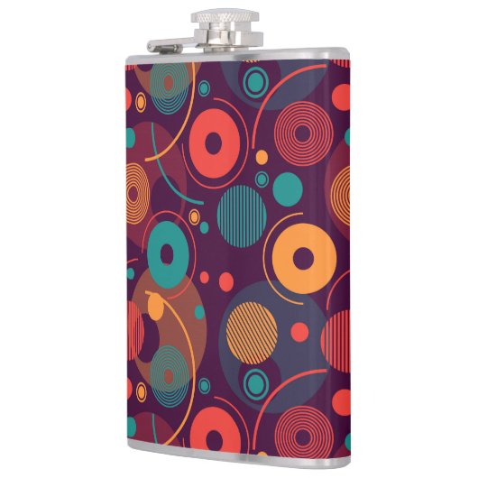 Veelkleurige geometrische vormen patroon heupfles (Links)