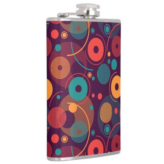 Veelkleurige geometrische vormen patroon heupfles (Rechts)